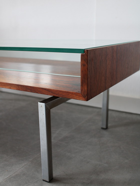 Image 1 of Vintage coffee table in rosewood and with glass by Topform