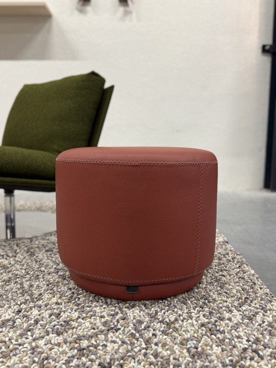 Image 1 of Leolux Bolmin Stitch Poef Senso Terre Cuite D50xH40