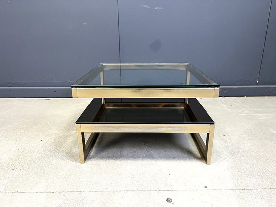 Image 1 of Table basse Belgochrom en or 23 carats en forme de G, années 1970