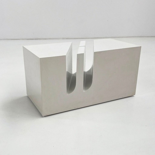 Witte bijzettafel en rek van Marco Zanuso voor Bilumen, jaren 70. – Plastic (photo 2 of 11)