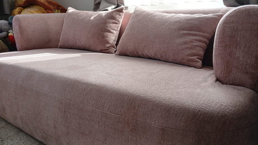 Roze organische  2-zitsbank Jenny chenille Naduvi