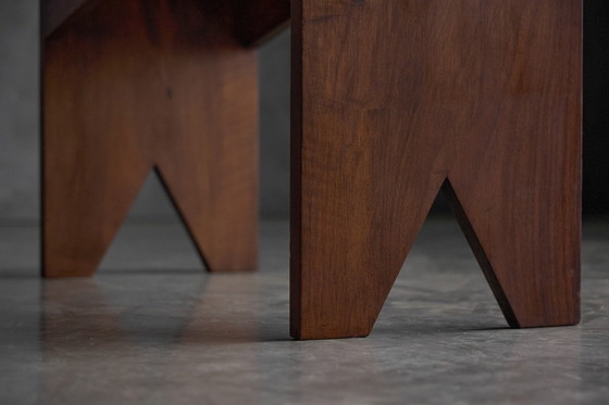 Image 1 of Mid-Century Walnut Bench, France, Late 20th Century