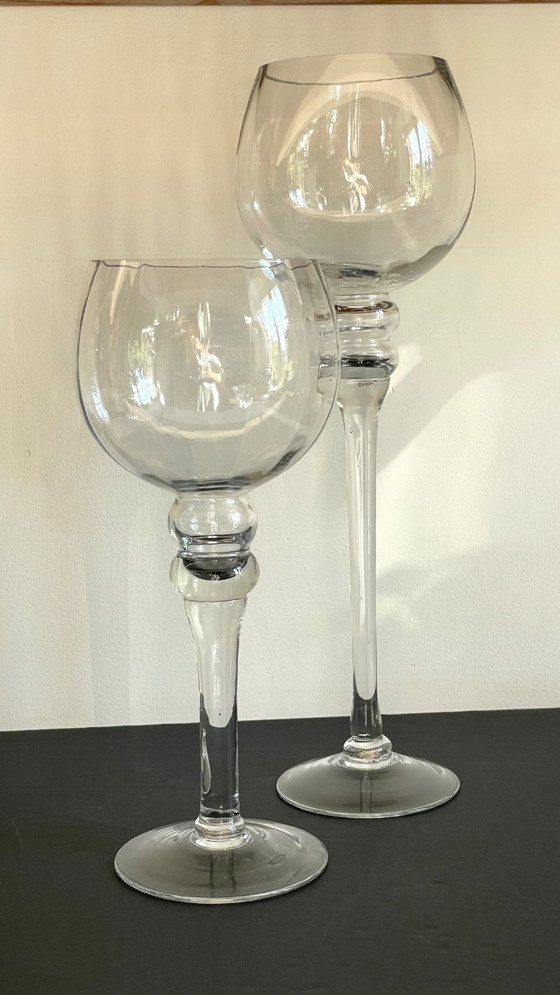 Image 1 of Vintage XL kristallen theelichthouders