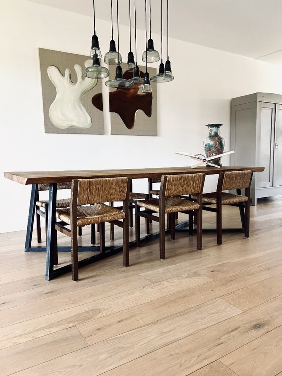 Spectrum set of 6 chairs (Mart Visser & Walter Antonis) – Dining chairs, Rattan, Wood (photo 4 of 7)