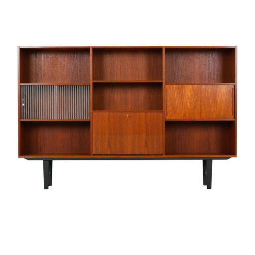 Bibliothèque en teck, design danois, années 1970, production : Danemark