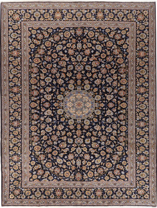 Persian carpet Kashan, signed, 4.12 x 3.12 cm, Oriental carpet, fine, No. 1096