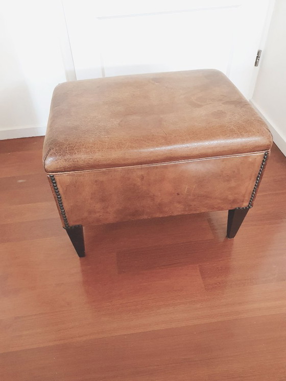 Image 1 of Leather Hocker (rectangular)