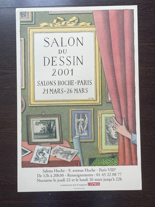 Originele poster van Pierre Le-Tan – Salon du Dessin, Parijs (2001) – Paper
