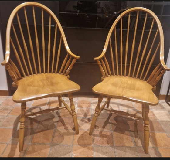 Image 1 of Set aus 6 eleganten Windsor-Stühlen mit Lattenrost