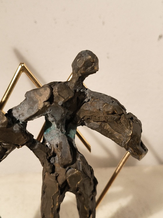 Image 1 of Modernist expressive bronze sculpture by Bernadette Leijdekkers