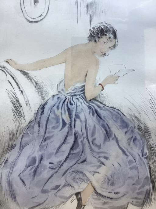 Art Deco - Lettre lisant une jeune femme - set de couleurs