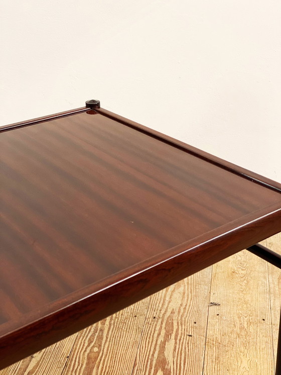 Image 1 of Mahonie bank- of salontafel door Ole Wanscher voor Poul Jeppensen, Denemarken, 1950