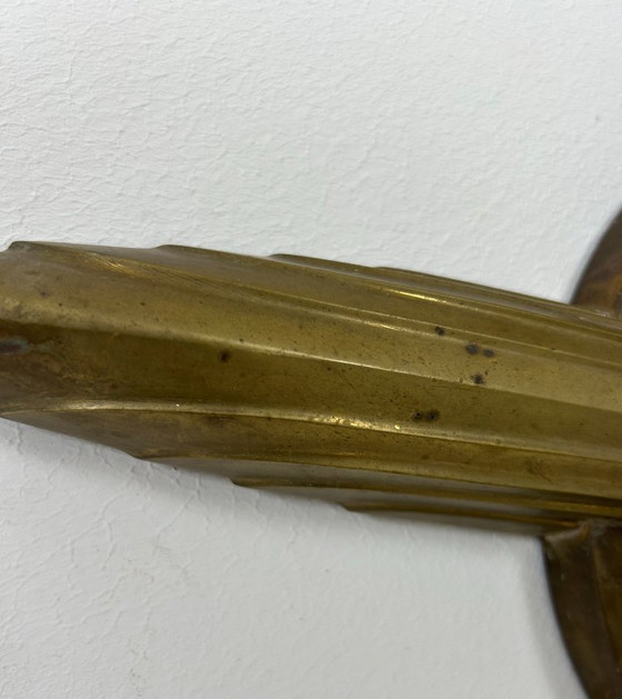 Image 1 of Vintage wall sconce in bronze and frosted glass, France, 1930