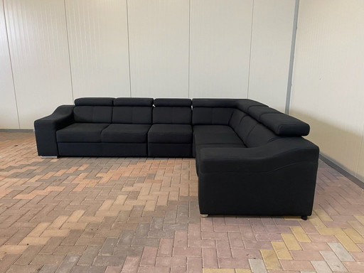 Canapé d'angle moderne en tissu noir