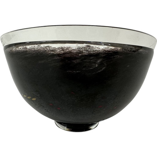 Vase vintage en verre "Satellite bowl" par Bertil Vallien pour Kosta Boda, Suède 1990