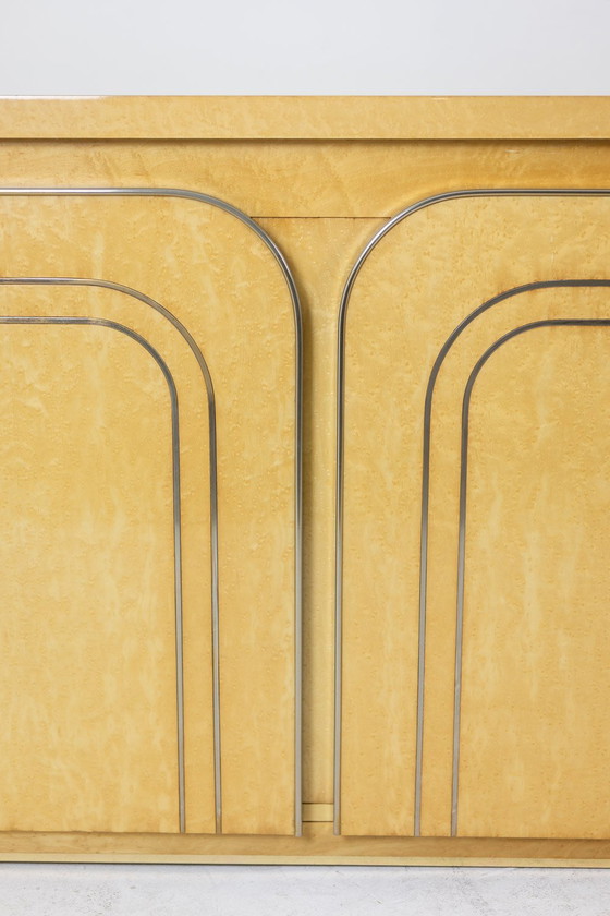 Image 1 of Aparador de madera de abedul de cuatro puertas, década de 1970