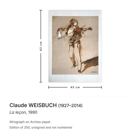 Image 1 of Claude WEISBUCH Litografia La leçon 1990