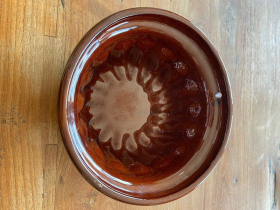 Image 1 of Boîte à pâtisserie vintage en céramique brune