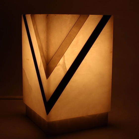 Image 1 of Lampe vintage italienne en albâtre