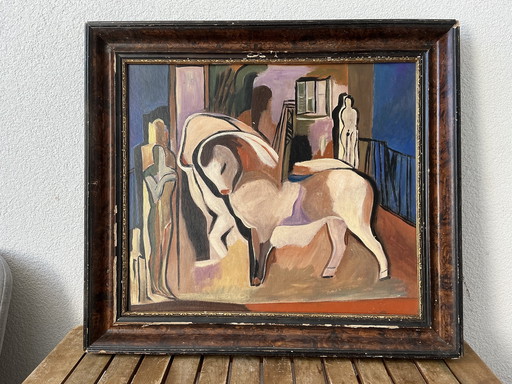 Kadar Bela unsigned Vintage Painting Cubism