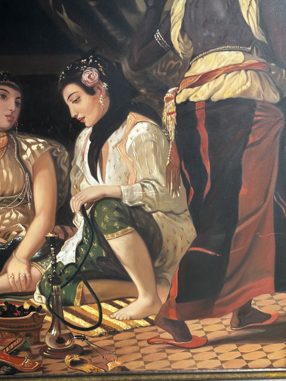 Image 1 of Monumental oil on canvas after Eugène Delacroix – Women of Algiers in their apartment