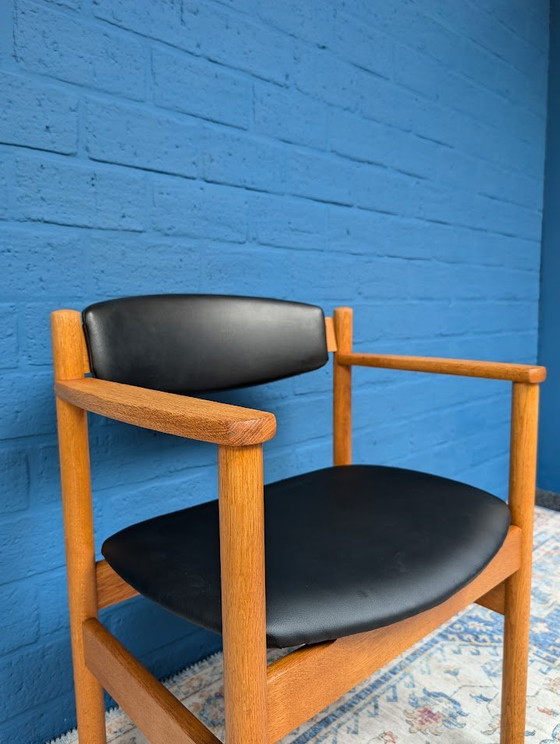 Image 1 of 1x Vintage armchair office chair, Jørgen Bækmark for FDB Møbler, 1970s