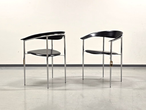 2x Aarben chair designer dining room leather vintage