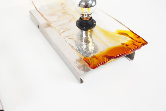 Image 1 of Superbe paire (2) d'appliques murales en verre de Murano par AV Mazzega