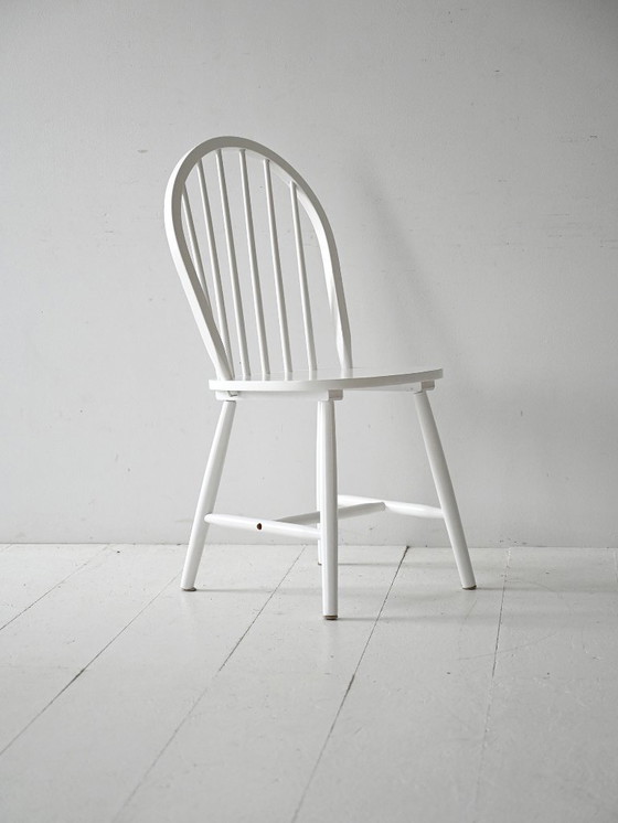 Image 1 of Sedia scandinava bianca contemporanea