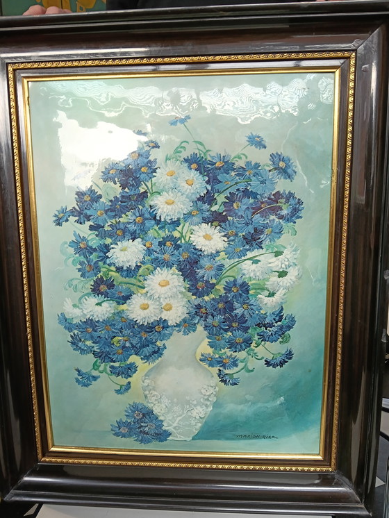 Image 1 of Blue Florals Art - Marion Rice - Firmato