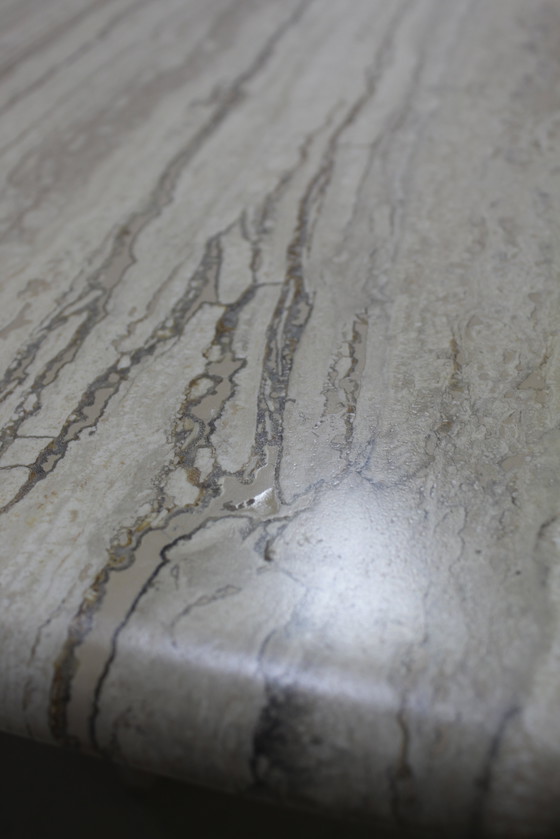 Image 1 of Vintage Travertin Salontafel, Bijzettafel - Natuursteen