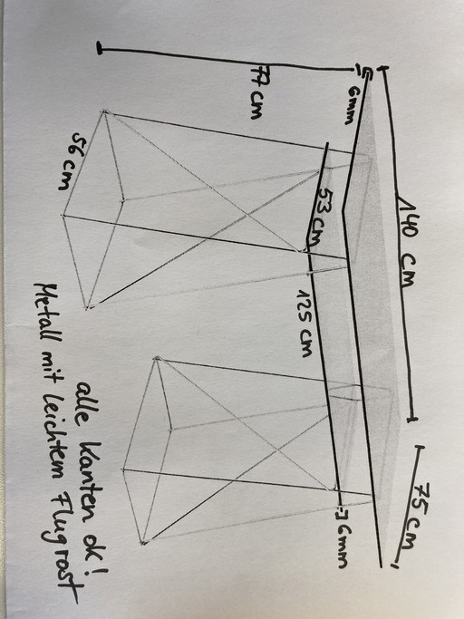 Ikea Schreibtisch con dos platos de cristal