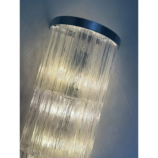 Colección de apliques de pared contemporáneos de vidrio artístico transparente – Juego de cuatro