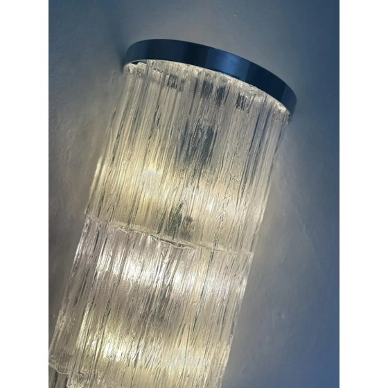 Image 1 of Colección de apliques de pared contemporáneos de vidrio artístico transparente – Juego de cuatro