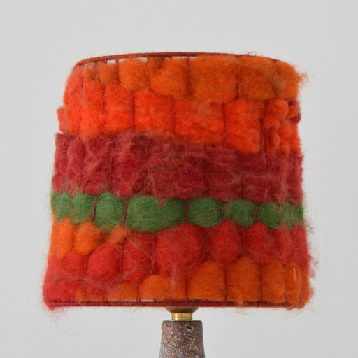 Tafellamp in Terracotta en Wol Gesigneerd Vintage 1960/1970s