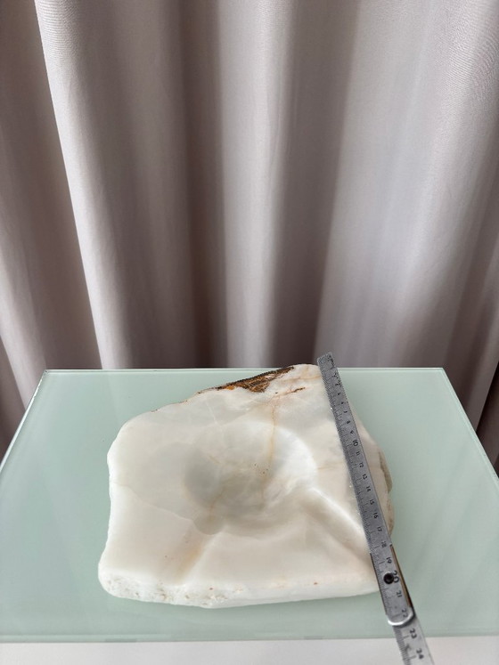 Vintage sculpturale onyx asbak/opbergbakje – zware natuursteen – Schalen, Marble (photo 4 of 11)