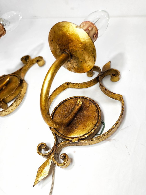 Image 1 of Apliques de hierro forjado y pan de oro. España, años 60.