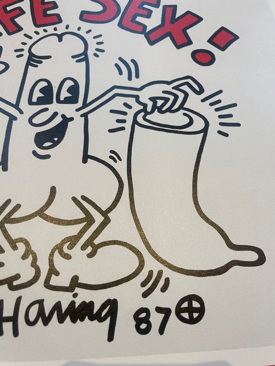 Image 1 of Keith Haring (1958-1990), Veilig vrijen!, 1987, copyright Estate of Keith Haring 2009