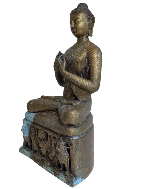 Sitzender Shakyamuni Buddha mit predigender Mudra – bronzene Tempelstatue – Bildhauerei (photo 8 of 13)