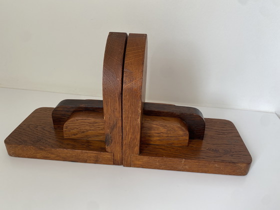 Image 1 of Art deco wooden bookends - Amsterdam school - Vintage