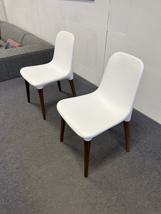 Image 1 of Tonon Tako Dining Chair White Soft Touch Walnut