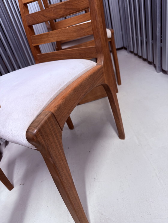 Image 1 of 3 hochwertige Venjakob Esszimmerstühle – Massivholz, gepolstert, Top Zustand 