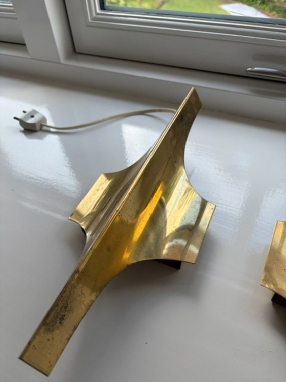 Vintage wall lamps Wilhelm Braun Feldweg - voor Doria Leuchten Germany – Wall lights, Metal, Brass (photo 4 of 11)