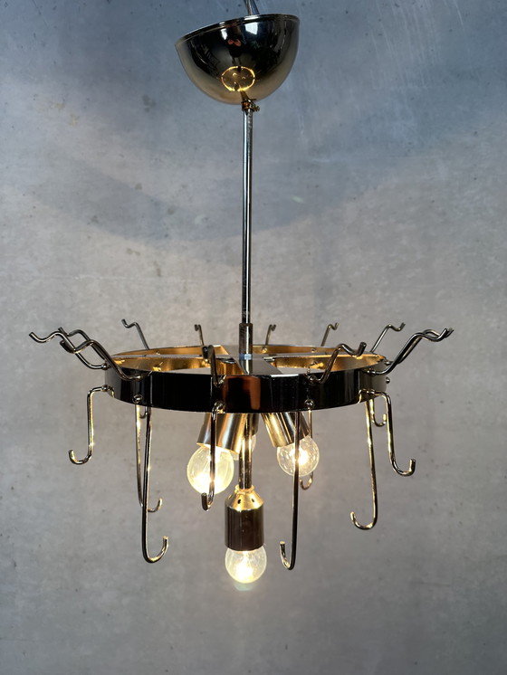 Image 1 of Vintage Murano 'Gefrorene Blätter' Kronleuchter - Zweifarbig