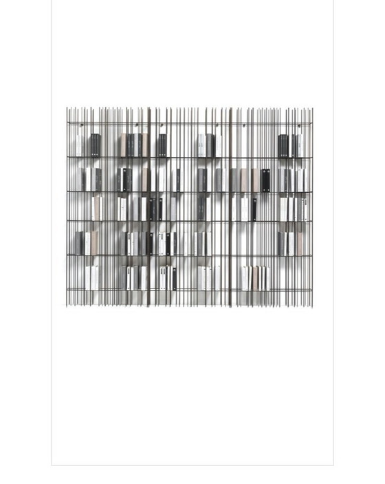 Image 1 of 2X MOGG METRICA WAND BOEKENKAST IN METAAL EN GLAS