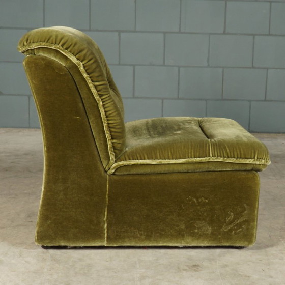 Image 1 of Divano modulare di metà secolo – velluto verde – anni '70