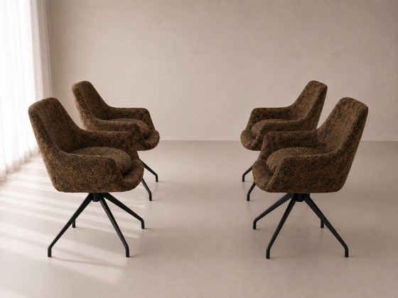 Set di 4 sedie da camera Riverdale | Design marrone/tortora – Cotone (photo 2 of 6)