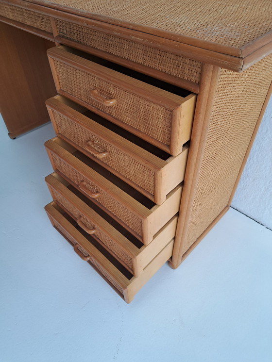 Image 1 of Rattan desk