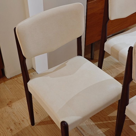 Image 1 of Vintage dining room chairs white leather