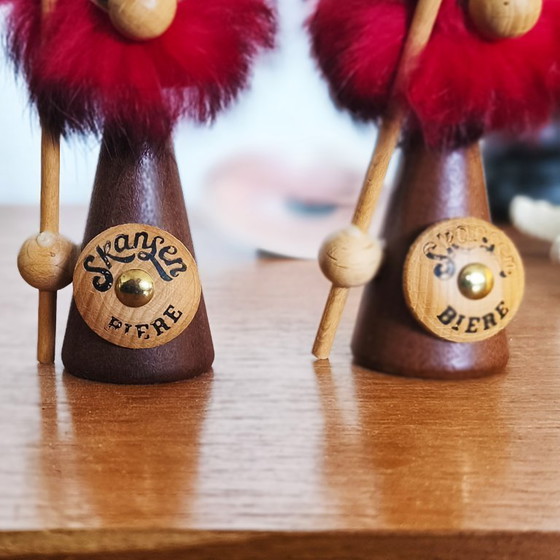 Image 1 of Figurines de vikings en teck par Sallingboe pour Skansen, Danemark, années 60